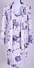 ST.JOHN Women's Knit White Pink Purple Floral Print Jacket  NWT Dress Sz 2-4