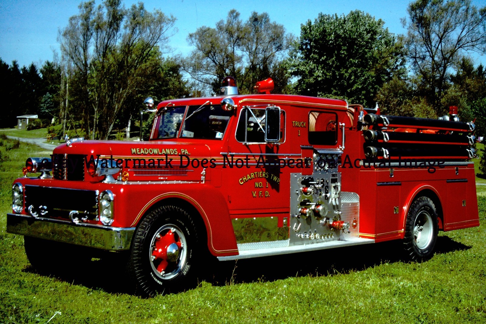 Meadowlands (PA) Fire Apparatus Slide 1957 HOWE Pumper Chartiers Twp