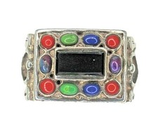 Sterling Silver Multi Gemstone Ring 8.2g Size 6