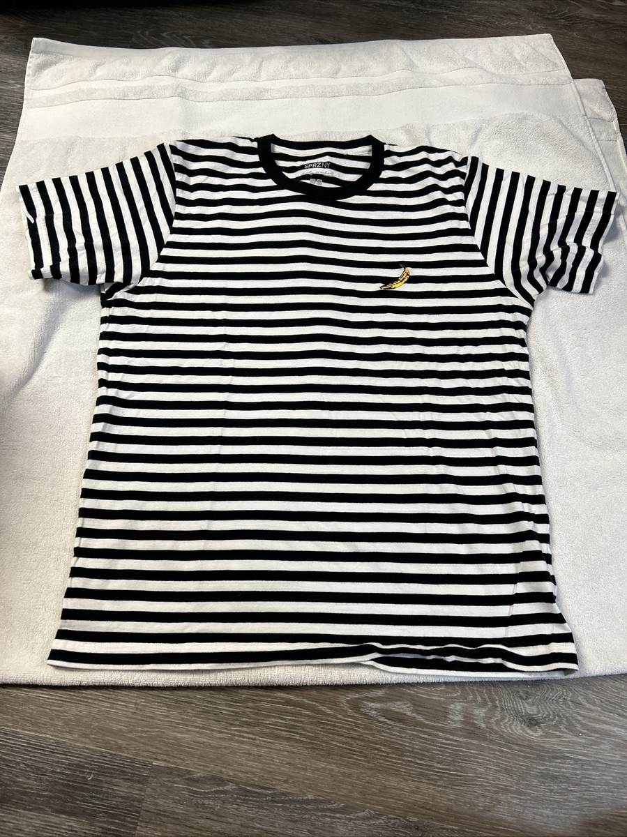 Uniqlo Andy Warhol T Shirt Striped Banana Mens Medium Short