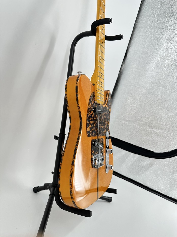 Chitarra Elettrica MYY Custom Serie Standard – Manico Acero, Corpo Mogano, Tastiera Palissandro – Battipenna Leopardato Mad Amber