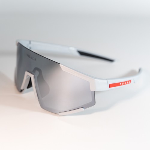PRADA Linea Rossa PS04WS Gray Unisex Shield Visor Sunglasses New Ships Today - Picture 3 of 5