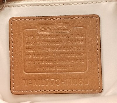 Coach SMALL 11860 Y2K Soho Beige Signature C Canvas & Tan Leather