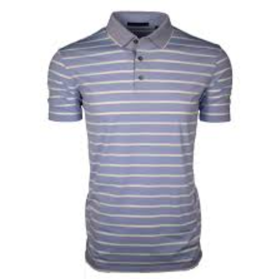 $95 NEW Greyson (RLX) Golf Performance Calusa Blue Stripe Polo