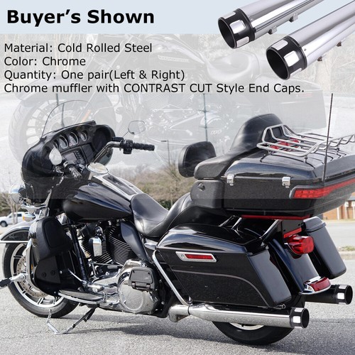 DNA 4" Chrome Megaphone Slip-On Mufflers Exhaust 1995-2016 For Harley Street US - Picture 12 of 16