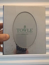 Towle Silversmiths Silver Tone & Blue Velvet 4x6 Photo Album Frame 100 Pictures