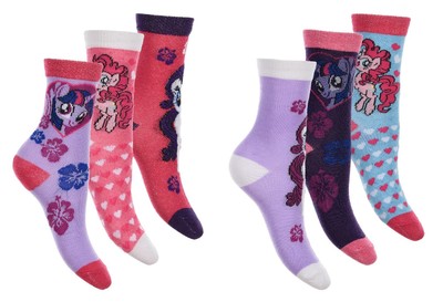 My Little Pony Socken für Mädchen Twiligth Sparkle, Pinky Pie Rarity 6er Pack
