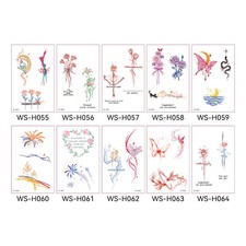 10Pcs Long-lasting Adhesive Finger Tattoo Stickers Temporary Tattoos Stickers