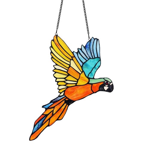 Stained Glass Window Panel Suncatcher Macaw Bird Tiffany Style ONE THIS PRICE - Picture 2 of 6