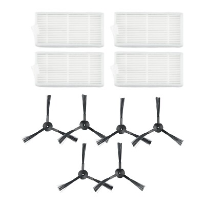4 Filter + 6 Seitenbürsten für Medion MD 19500/19510/19511/19900 Staubsauger