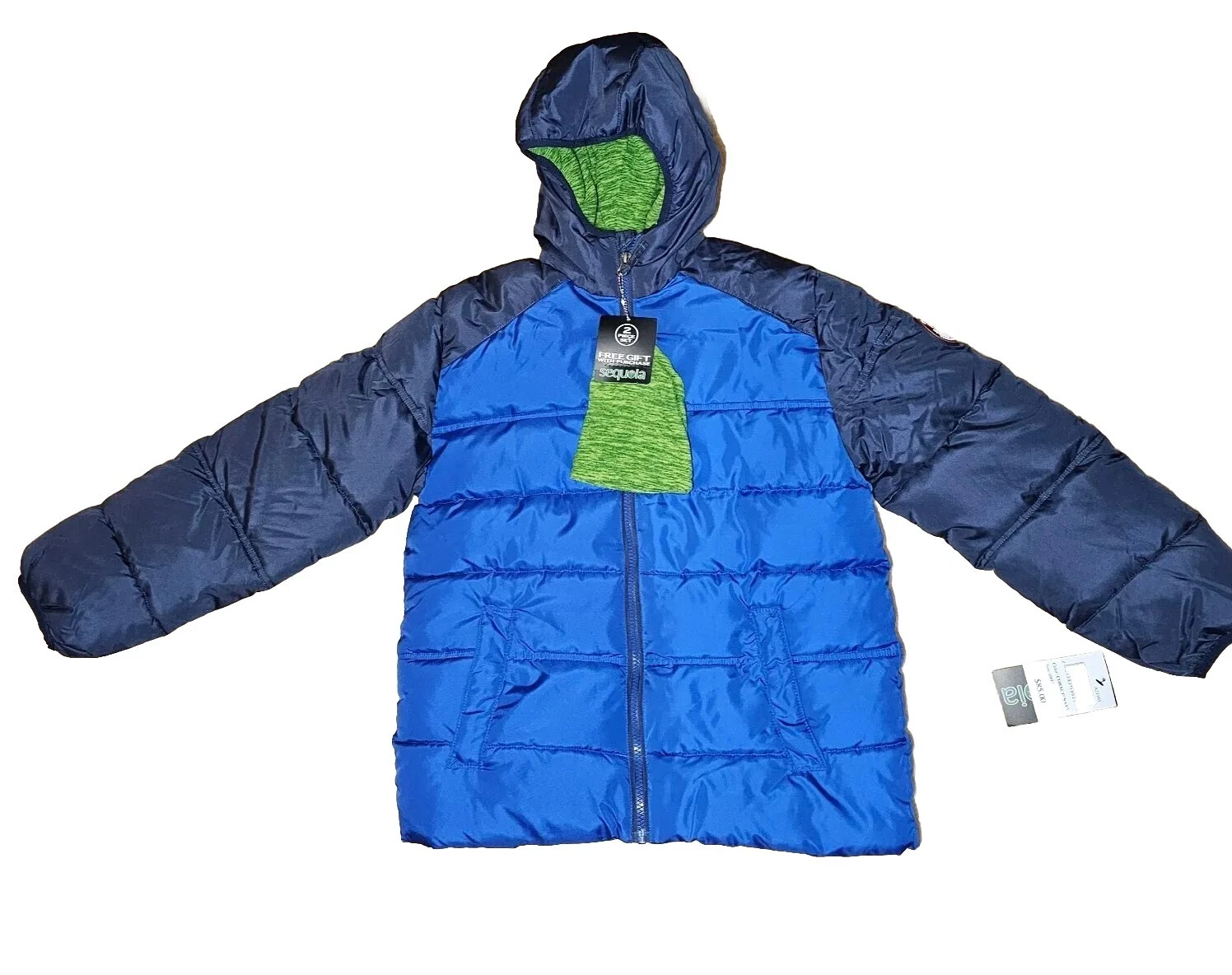 Sequoia Jacket & Hat • Boys Medium 10/12 Coat Hooded • Cobalt / Navy