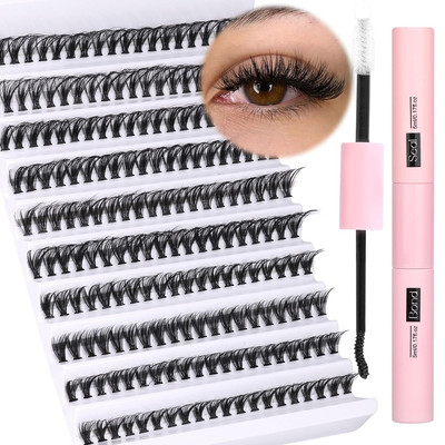 Ruairie DIY Lash Extension Kit 200pcs CD Curl 8-16MM Wispy Lash Clusters