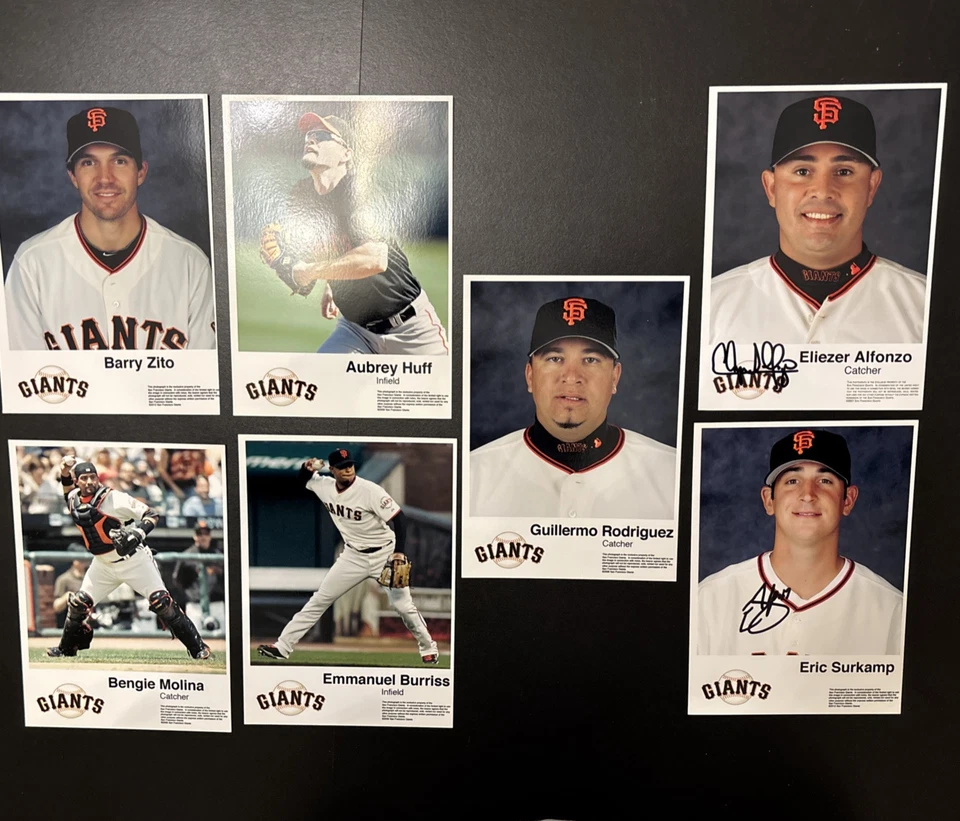 7 FOTOS DE JUGADORES SF GIANTS MOLINA AUBREY HUFF BARRY ZITO Burriss + 2 AUTO 5 por 7 Foto 3 de 3