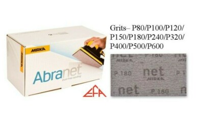 Mirka Abranet 115x230mm P120 Grit 50x HookNLoop Dust Free Sanding Abrasive Strip