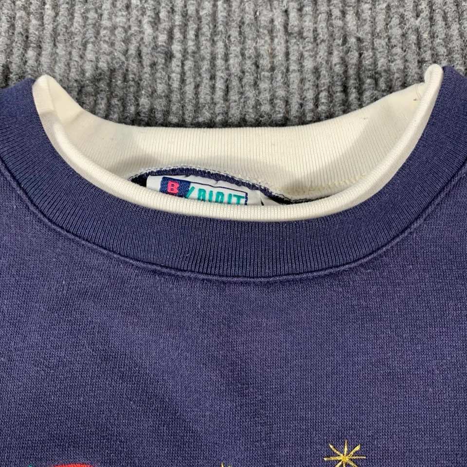 Sudadera De Colección Bold Spirit Mujer Grande Azul Muñeco de Nieve Invierno Navidad Abuela Foto 3 de 4