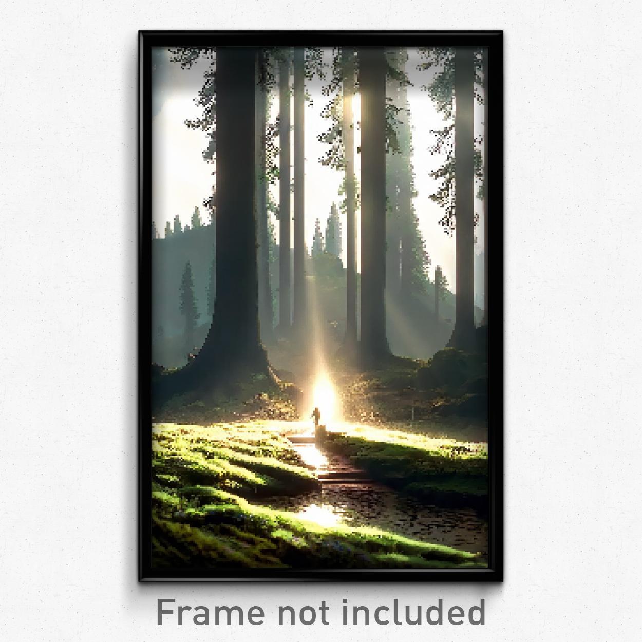 Pixel Art Poster - Brisk Glen (8 Bit Psychedelic Trippy Weird Video Game Print)