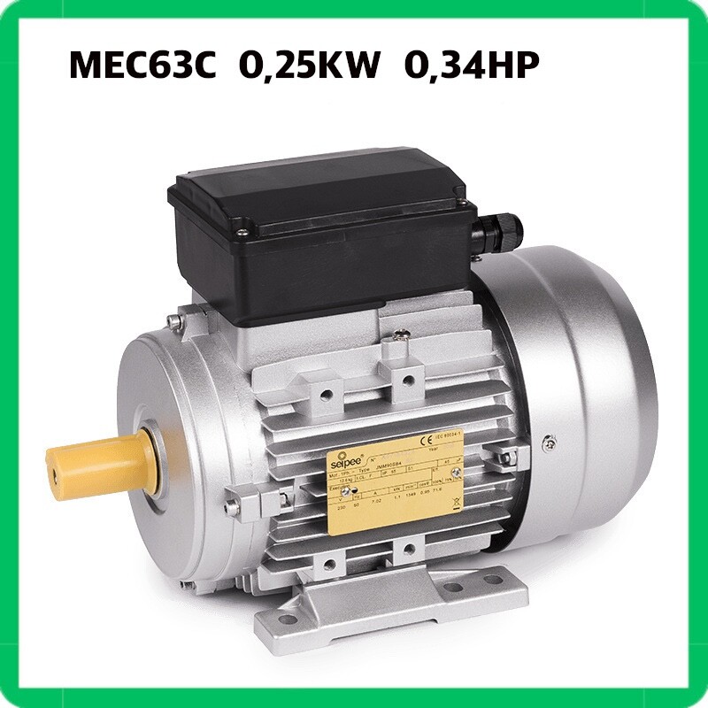 Motore Monofase 230V 2800 Giri MEC63C 0,34HP B3 | Spedizione Rapida