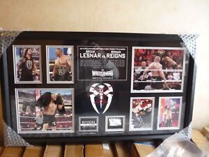 WWE THE SHIELD REIGNS ROLLINS AMBROSE SIGNED LIMITED EDITION FRAMED MEMORABILIA