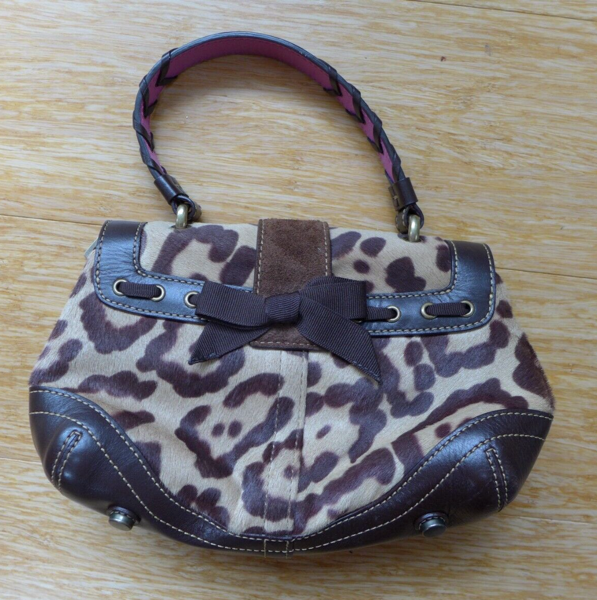COACH #AAQ-9999 Madison Ocelot Framed Expandable HairCalf COACH #AAQ-9999 Madison Ocelot Framed Expandable HairCalf