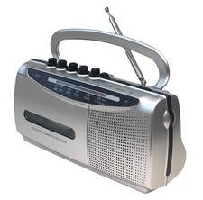 All-In-1 Retro Boombox Radio Tuner Cassette Player Recorder Speaker Volume Dial