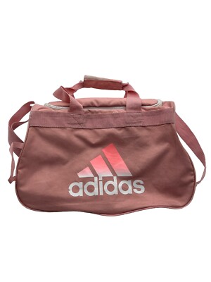 Adidas Logo Duffel Travel Gym Bag, Light Pink/Grey, Grip and Shoulder  Straps