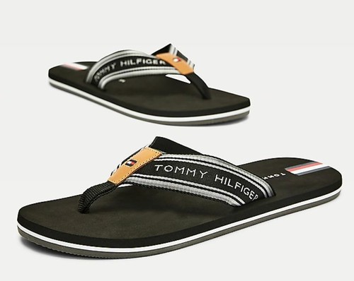 Tommy Hilfiger Logotipo Cinta Playa Barra en T Sandalias Chanclas Pantuflas Deslizantes 7 8 9 10 - Imagen 11 de 12