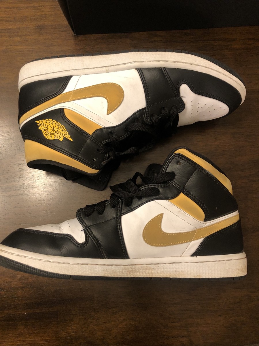 Yellow New Black And Gold Jordans 2021 Size 10 Jordan Mid White