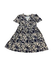 Wolf & Whistle Fit and Flare V Neck Floral Print Dress Blue and White Size 14