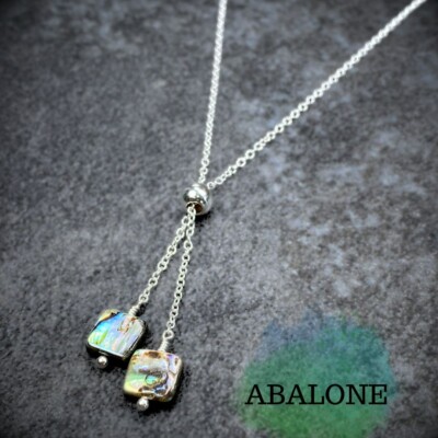 Abalone Halskette - mehrfarbig - 925 Sterling Silber - verstellbar - NSL001