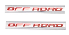 2pcs Off Road Metal Emblem Badge Fender Car Adhesive Tape Sticker Decal (Red)