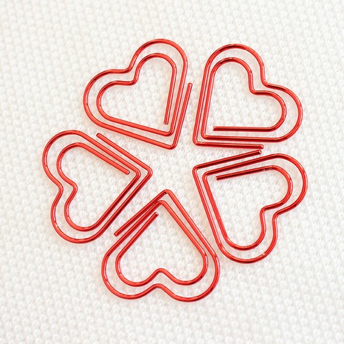 100 Pezzi/Confezione Fermacarte Scuola Studenti Segnalibri Clip Decorativi (Colore Rosso)_ - Foto 7 di 11