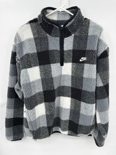 Nike Men's Club Winterized 1/2 Zip Pullover Fleece Black and White Size Small