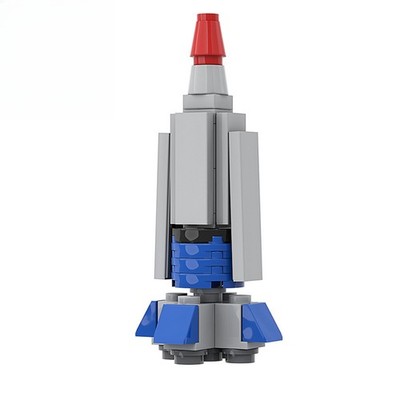 MOC Space Rocket Building Blocks Gray Space Rescue Aircraft Model Toy for Kids