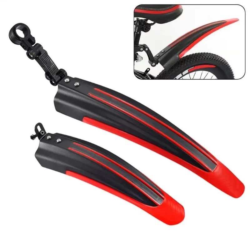 Set 2 pezzi parafanghi mountain bike MTB bicicletta parafango pneumatici anteriore posteriore UK foto 3
