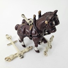 Vintage Cast Iron Toy Horses Harness Parts for Wagon Carriage Replacement Set