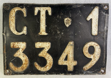 1940s Italy Italian Number License Plate Catania Ct Fascist Era Ct-13349