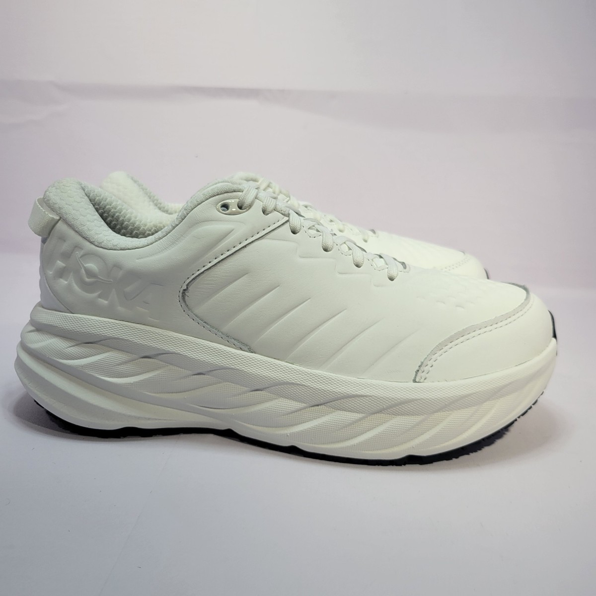Hoka One One Bondi SR Women's US Size 10 White Leather Slip