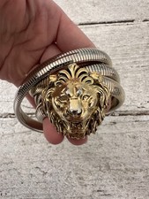 Vintage 70s Lion Head Accessocraft Stretchy Belt
