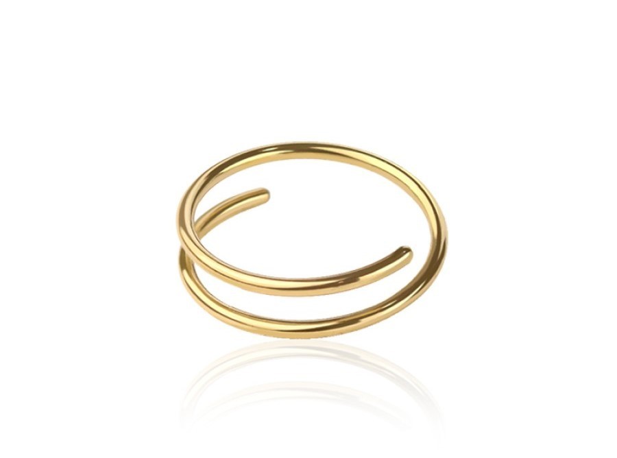 Gold Annealed 316 L Stainless Steel Double Hoop Nose Ring 8MM 20