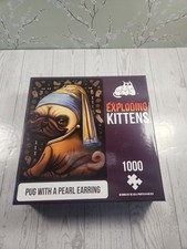 Pug With A Pearl Earring 1000 pc Jigsaw Puzzle 20" X 29" Exploding Kittens New