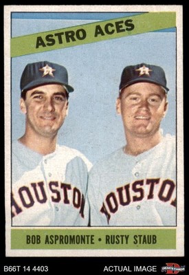 1966 Topps #273 Rusty Staub / Bob Aspromonte Astros Aces 4.5 - VG/EX+