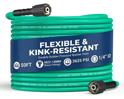 #ad Super Flexible Pressure Washer Hose 50FT 1 4quot; 3625 PSI Kink Resistant Rubber... $54.31
