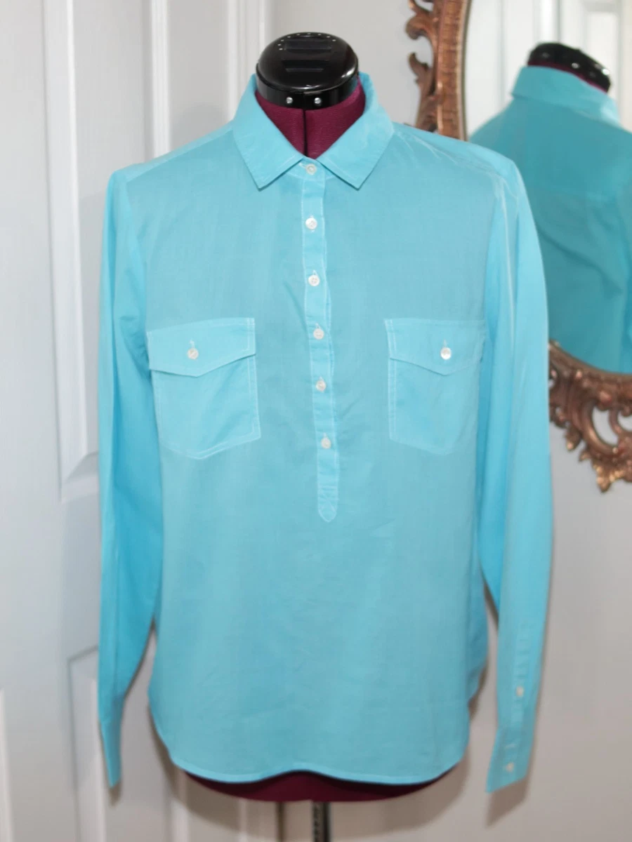 78 $ J.CREW 0 chemise popover en gaz indigo style B8210 100 % coton