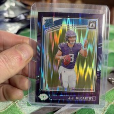 2024 Panini Optic JJ McCarthy Purple Shock Rookie Minnesota Vikings No. 235