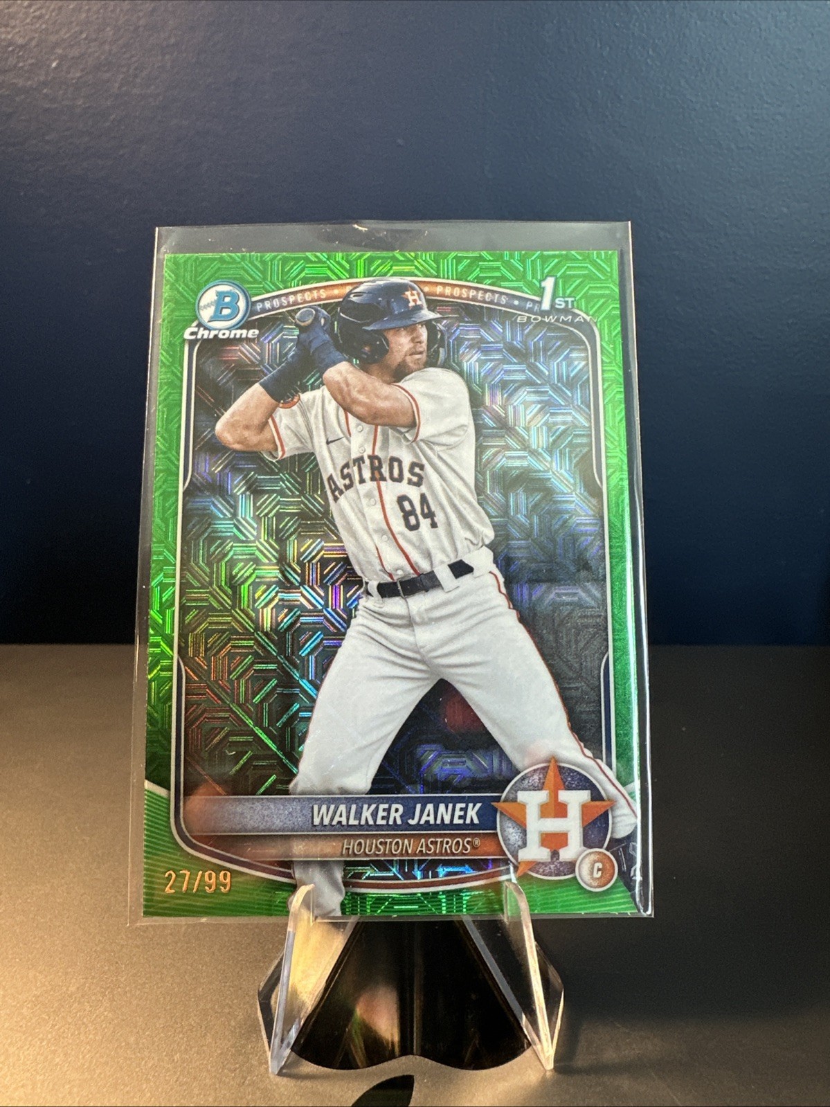 2025 Bowman Walker Janek 1st Bowman Chrome Green Mojo Refractor /99 HOU Astros
