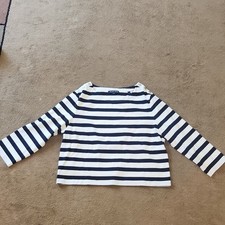 Veronica Beard White/Blue Striped Button Acce...