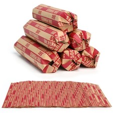 105 PCS Striped Flat Coin Wrappers Pennies Rolls Only, Red 105 PCS Pennies