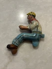 Vintage Marx Tin Wind-up Figure Farm Tractor Farmer Original  Great Condition