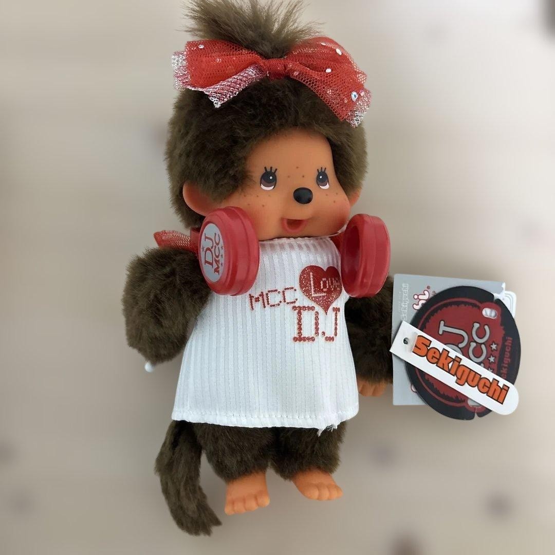 Sekiguchi DJ Monchhichi MCC Plush Set of 2 Tagged Used from Japan