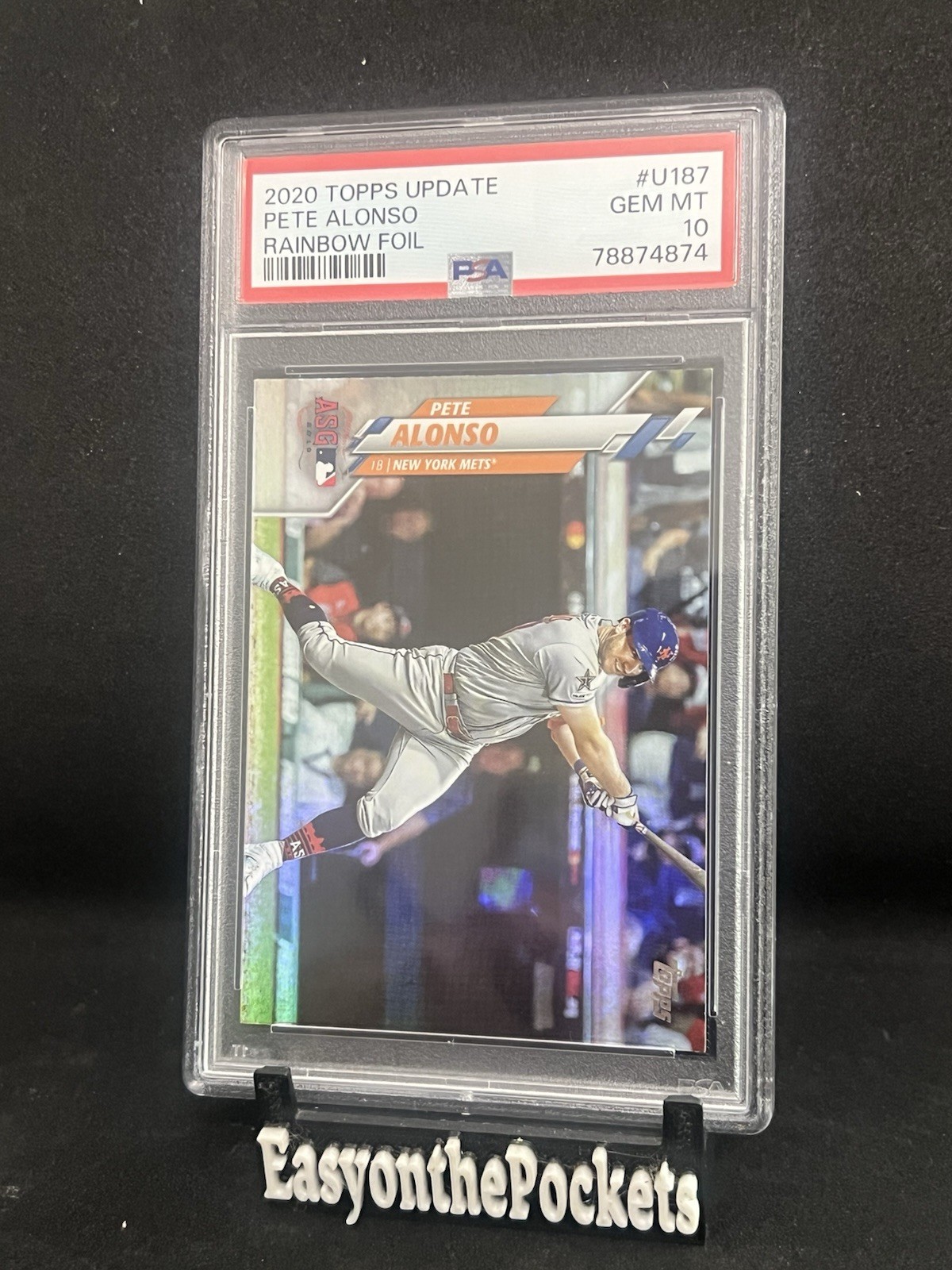 2020 Topps Update Pete Alonso Rainbow Foil #U187 Mets PSA-10 view 1